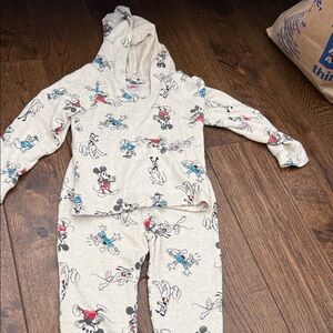 Disney Kids Matching Set - Cream with Mickey Mouse Print